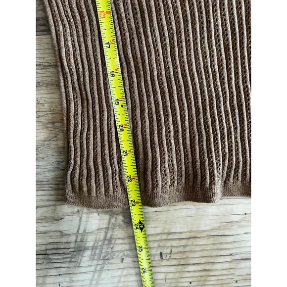 Gap Brown Rib Knit Long Sleeved Sweater Size Medium Stretch Scoop Neck NEW - Picture 9 of 9
